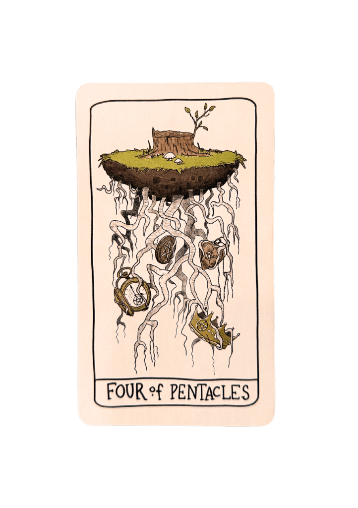 Four of pentacles tarot card (fifth spirit tarot)