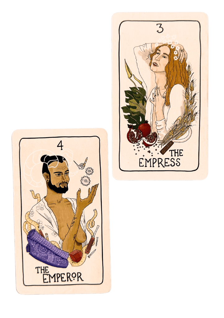 The emperor and the empress tarot cards (fifth spirit tarot)