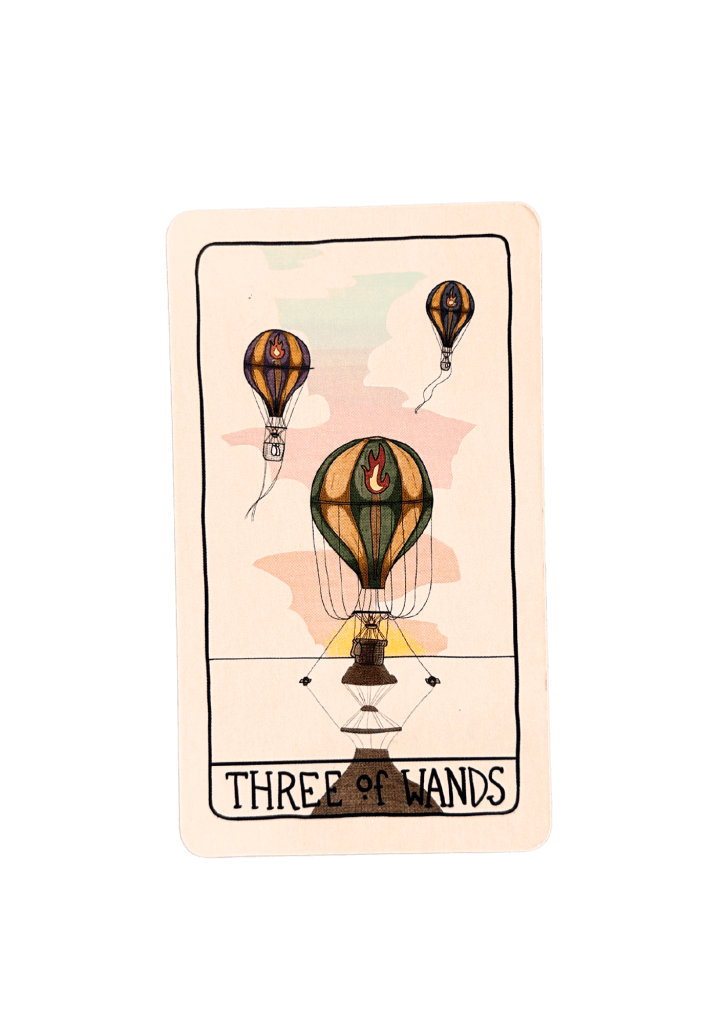 Three of wands tarot card (fifth spirit tarot)