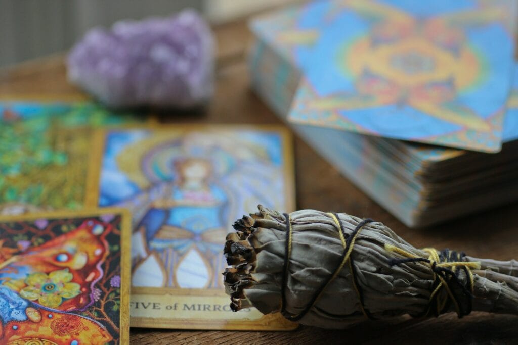 New tarot deck and smoke cleansing bundle